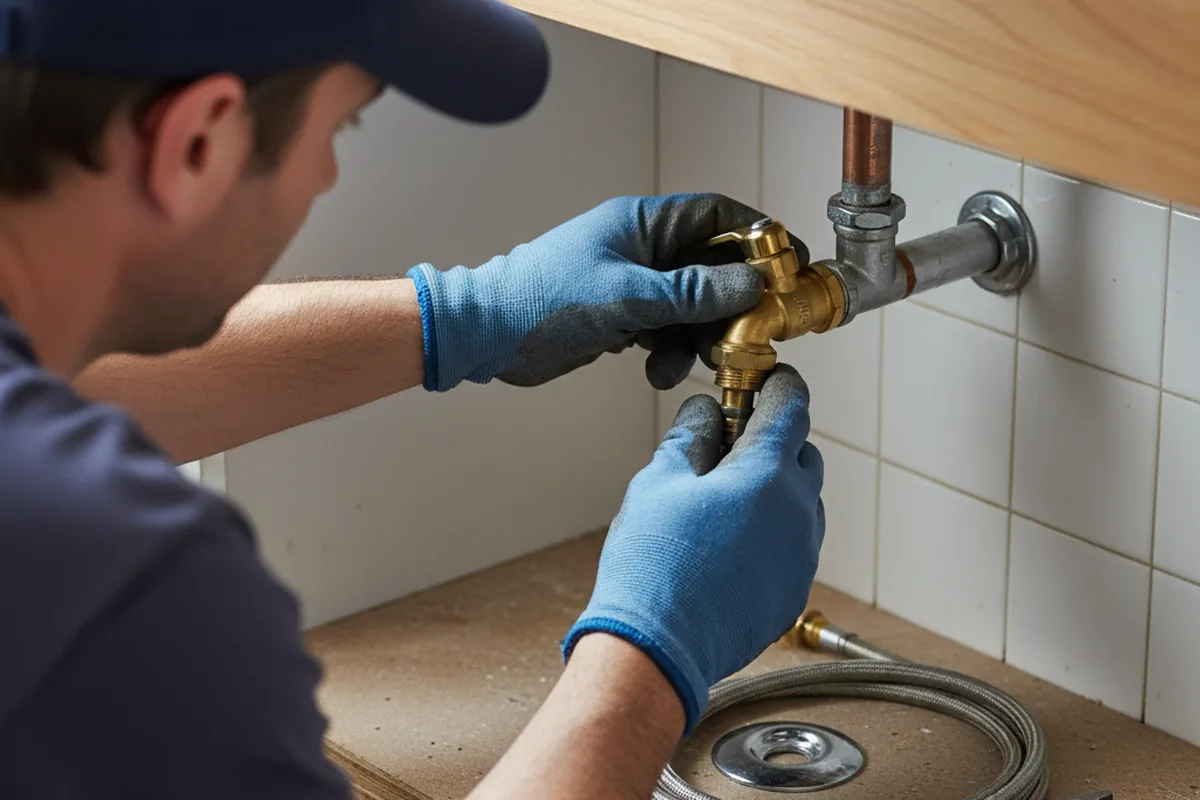 Shutoff valve and fitting work during Burst Pipe Repair in Adrian